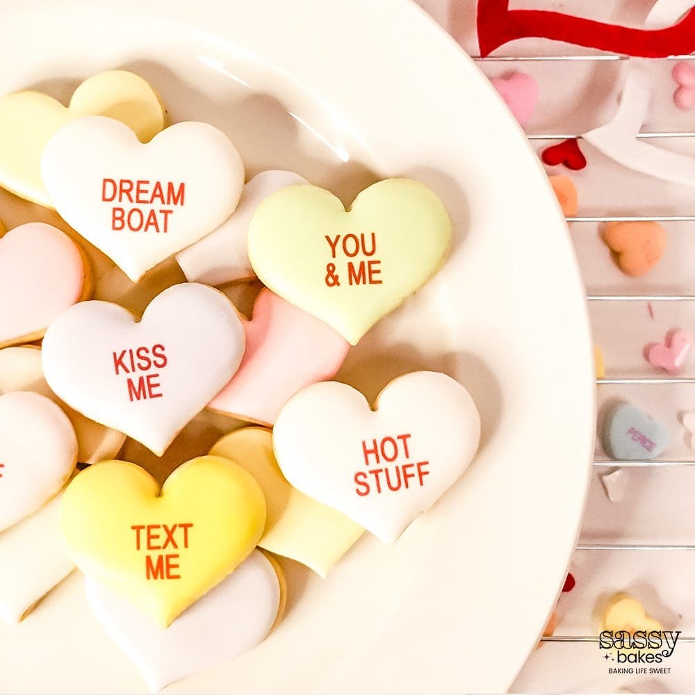 Valentine Conversation Heart Cookies